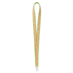 Lanyard hecho a medida de poliéster y corcho con mosquetón color verde manzana septima vista