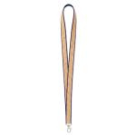 Lanyard hecho a medida de poliéster y corcho con mosquetón color azul ultramarino septima vista