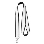 Lanyard hecho a medida de poliéster con capa de satín para sublimar color negro septima vista
