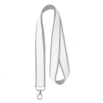 Lanyard hecho a medida de poliéster con capa de satín para sublimar color gris septima vista