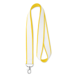 Lanyard hecho a medida de poliéster con capa de satín para sublimar color amarillo septima vista