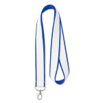 Lanyard hecho a medida de poliéster con capa de satín para sublimar color azul real septima vista