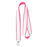 Lanyard hecho a medida de poliéster con capa de satín para sublimar color fucsia septima vista