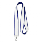 Lanyard hecho a medida de poliéster con capa de satín para sublimar color azul ultramarino septima vista