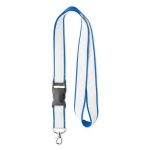 Lanyard desmontable hecho a medida poliéster satinado para sublimar color azul septima vista