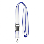 Lanyard desmontable hecho a medida poliéster satinado para sublimar color azul eléctrico septima vista