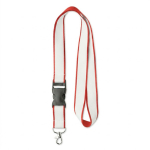 Lanyard desmontable hecho a medida poliéster satinado para sublimar color rojo oscuro septima vista