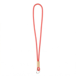 Lanyard tubular hecho a medida de poliéster con detalle de bambú color rojo septima vista