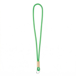 Lanyard tubular hecho a medida de poliéster con detalle de bambú color verde septima vista