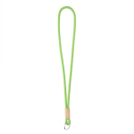 Lanyard tubular hecho a medida de poliéster con detalle de bambú color verde manzana septima vista