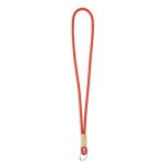Lanyard tubular hecho a medida de poliéster con detalle de bambú color rojo oscuro septima vista