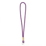 Lanyard tubular hecho a medida de poliéster con detalle de bambú color morado septima vista