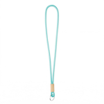 Lanyard tubular hecho a medida de poliéster con detalle de bambú septima vista