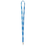 Lanyard hecho a medida de poliéster con mosquetón a escoger color azul