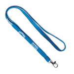 Lanyard hecho a medida de poliéster con mosquetón a escoger color azul quinta vista