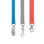 Lanyard hecho a medida de poliéster con mosquetón a escoger color azul octava vista