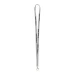 Lanyard hecho a medida de poliéster con mosquetón a escoger color gris vista de impresión