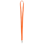 Lanyard hecho a medida de poliéster con mosquetón a escoger color naranja septima vista