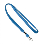 Lanyard hecho a medida poliéster con abrazadera y mosquetón metálico color azul septima vista