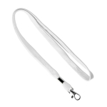 Lanyard hecho a medida poliéster con abrazadera y mosquetón metálico color blanco septima vista