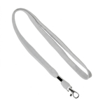 Lanyard hecho a medida poliéster con abrazadera y mosquetón metálico color gris septima vista