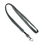 Lanyard hecho a medida poliéster con abrazadera y mosquetón metálico color gris oscuro septima vista