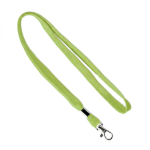 Lanyard hecho a medida poliéster con abrazadera y mosquetón metálico color verde manzana septima vista