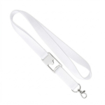Lanyard hecho a medida de poliéster con abridor de botellas en medio color blanco septima vista