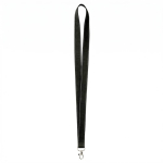 Lanyard hecho a medida de poliéster con hilos reflectantes en el borde color negro septima vista