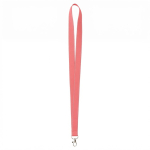 Lanyard hecho a medida de poliéster con hilos reflectantes en el borde color rojo septima vista