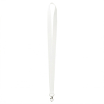 Lanyard hecho a medida de poliéster con hilos reflectantes en el borde color blanco septima vista