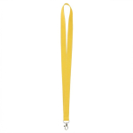 Lanyard hecho a medida de poliéster con hilos reflectantes en el borde color amarillo septima vista