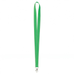 Lanyard hecho a medida de poliéster con hilos reflectantes en el borde color verde septima vista