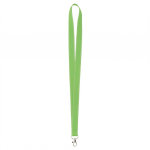 Lanyard hecho a medida de poliéster con hilos reflectantes en el borde color verde manzana septima vista