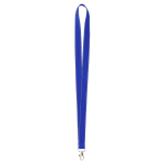 Lanyard hecho a medida de poliéster con hilos reflectantes en el borde color azul eléctrico septima vista
