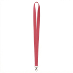 Lanyard hecho a medida de poliéster con hilos reflectantes en el borde color granate septima vista
