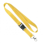 Lanyard de poliéster desmontable hecho a medida con hilos reflectantes color amarillo septima vista