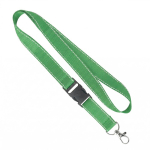 Lanyard de poliéster desmontable hecho a medida con hilos reflectantes color verde septima vista
