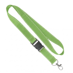 Lanyard de poliéster desmontable hecho a medida con hilos reflectantes color verde manzana septima vista