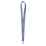 Lanyard hecho a medida de poliéster con revestimiento reflectante gris color azul