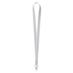 Lanyard hecho a medida de poliéster con revestimiento reflectante gris color blanco septima vista