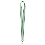 Lanyard hecho a medida de poliéster con revestimiento reflectante gris color verde septima vista