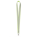 Lanyard hecho a medida de poliéster con revestimiento reflectante gris color verde manzana septima vista