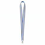 Lanyard hecho a medida de poliéster con revestimiento reflectante gris color azul real septima vista
