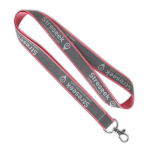 Lanyard hecho a medida de poliéster con revestimiento reflectante gris color fucsia