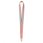 Lanyard hecho a medida de poliéster con revestimiento reflectante gris color rojo oscuro septima vista