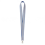 Lanyard hecho a medida de poliéster con revestimiento reflectante gris color azul ultramarino septima vista