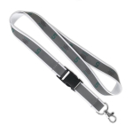 Lanyard desmontable hecho a medida con revestimiento reflectante gris color blanco