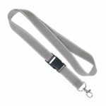 Lanyard desmontable hecho a medida con revestimiento reflectante gris color gris septima vista