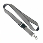 Lanyard desmontable hecho a medida con revestimiento reflectante gris color gris oscuro septima vista